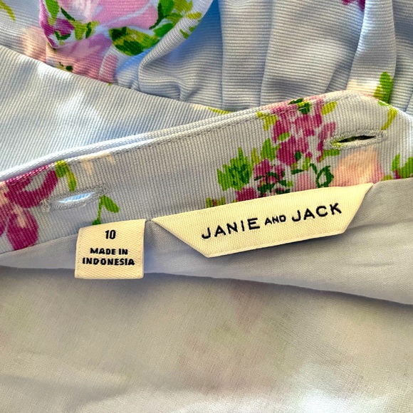 Janie and Jack Girls Light Blue and Purple Floral Cotton Lined Dress Size 10 - Picture 4 of 4